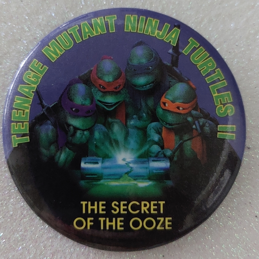 Vintage Original Movie Button Teenage Mutant Ninja Trutles - Secret Of The Ooze